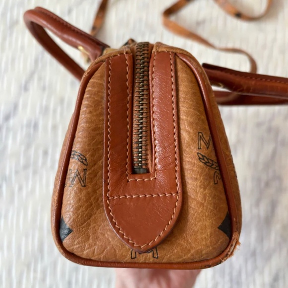 Authentic MCM Mini Speedy Boston Cognac Bag - Picture 5 of 10